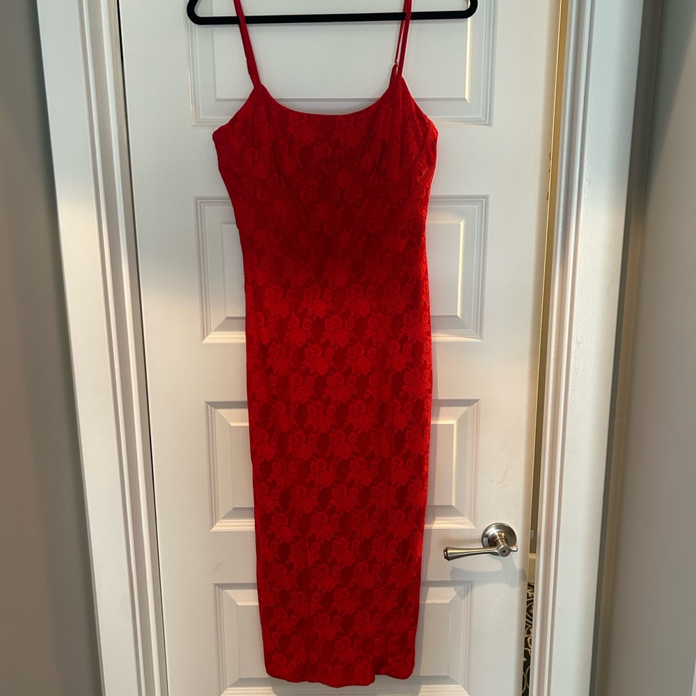 Club L London Striking Red Midi Dress